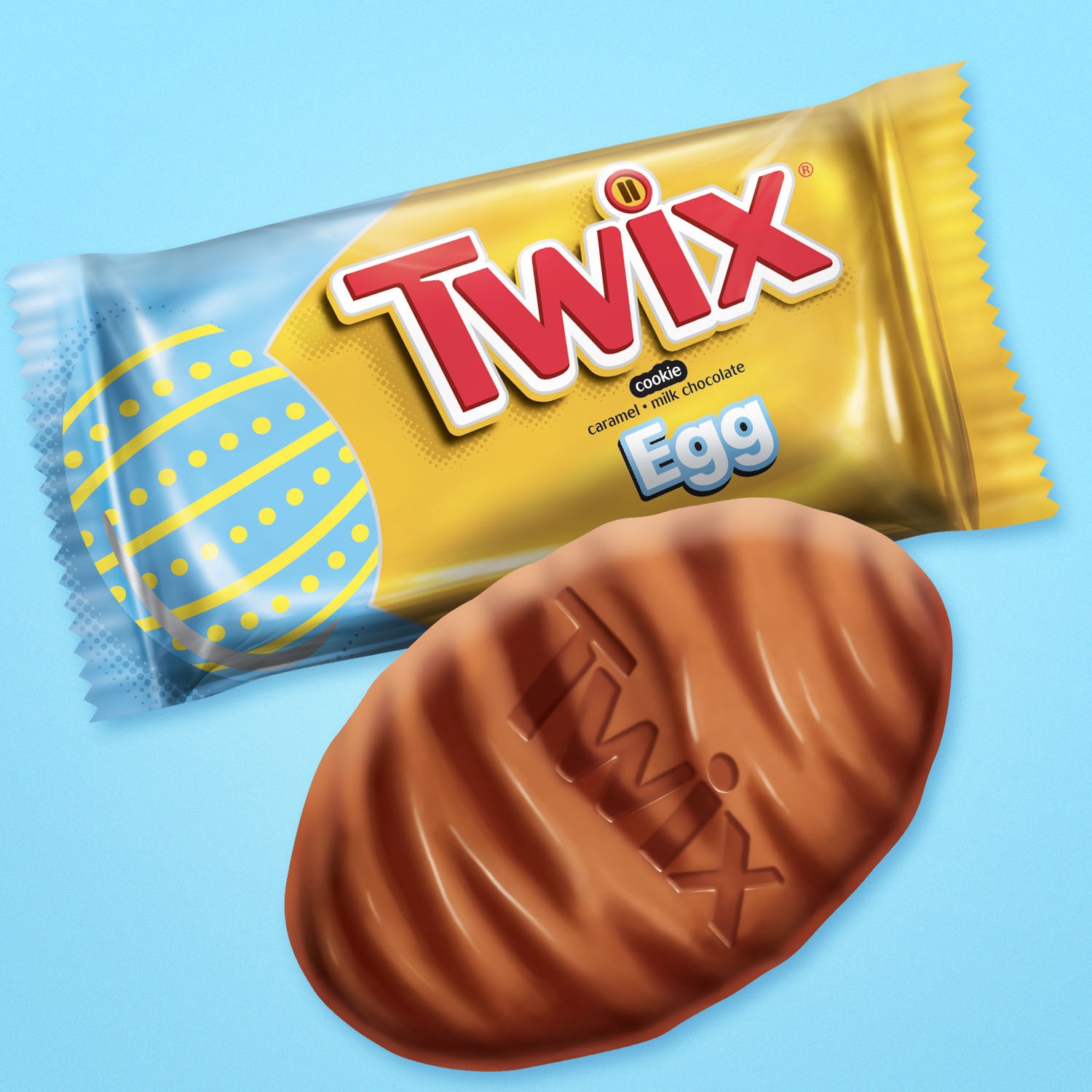 slide 5 of 8, TWIX Caramel Singles Chocolate Cookie Bar Easter Candy Eggs 1.06-Ounce Bar 6-Count Pack, 6 ct