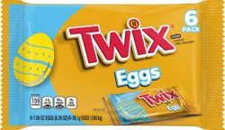 TWIX Eggs Milk Chocolate Caramel Candy Bars Easter Basket Stuffers, 6 Ct Pack