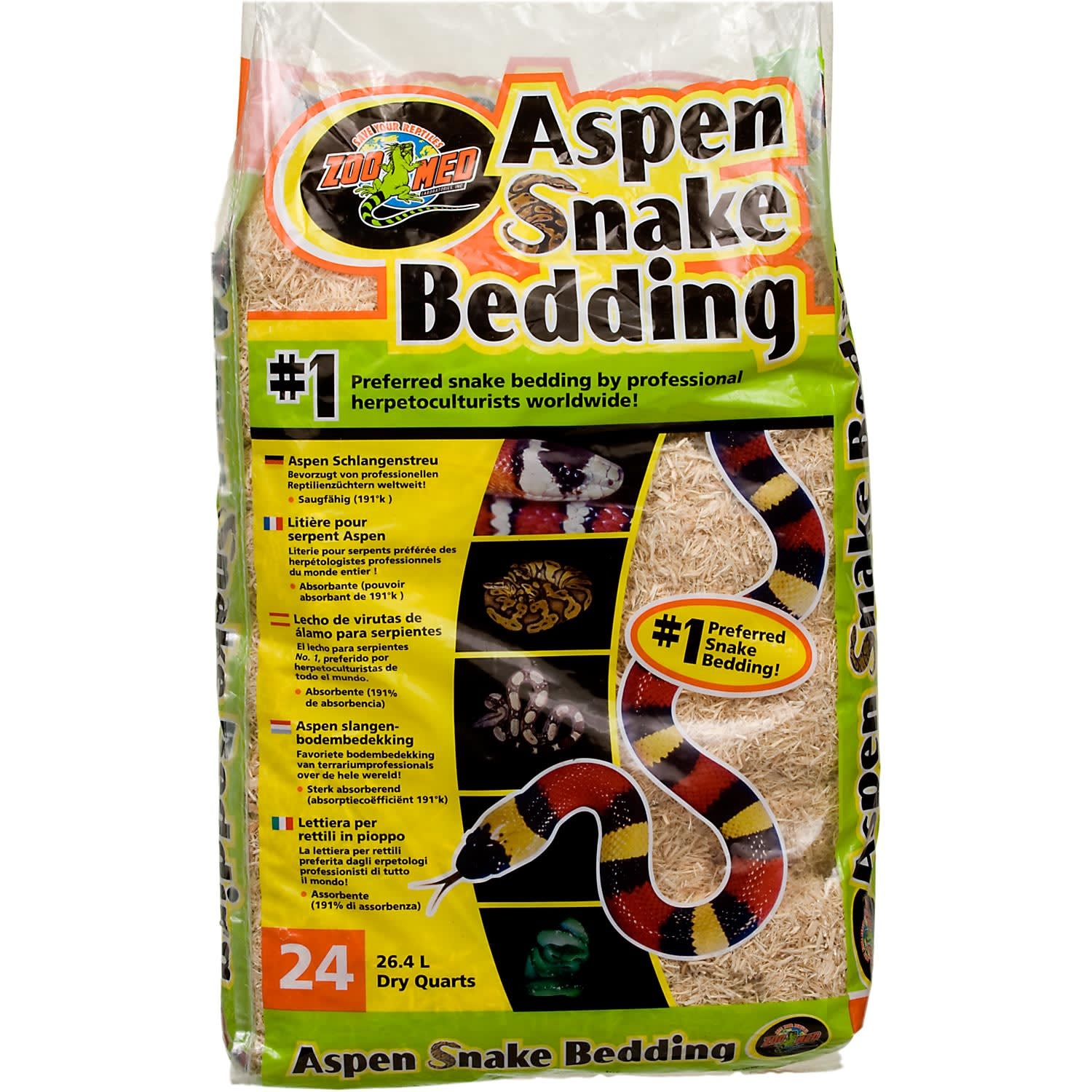 slide 1 of 1, Zoo Med Aspen Snake Bedding, 24 qt