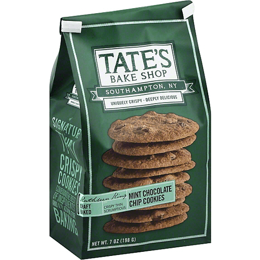 slide 1 of 1, Tate's Bake Shop Mint Chocolate Chip Cookies, 7 oz