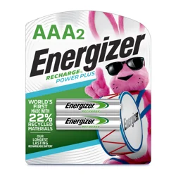 Energizer Power Plus Rechargeable AAA Batteries (2 Pack), 800mAh Triple A Batteries