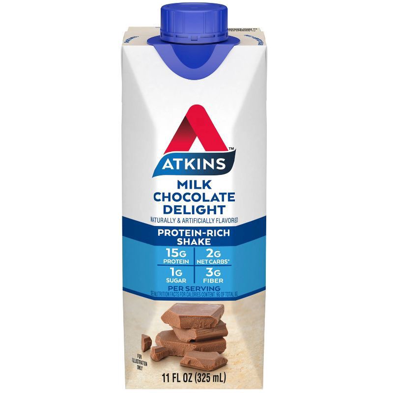 slide 2 of 10, Atkins Nutritional Shake - Milk Chocolate Delight, 8 ct; 11 fl oz