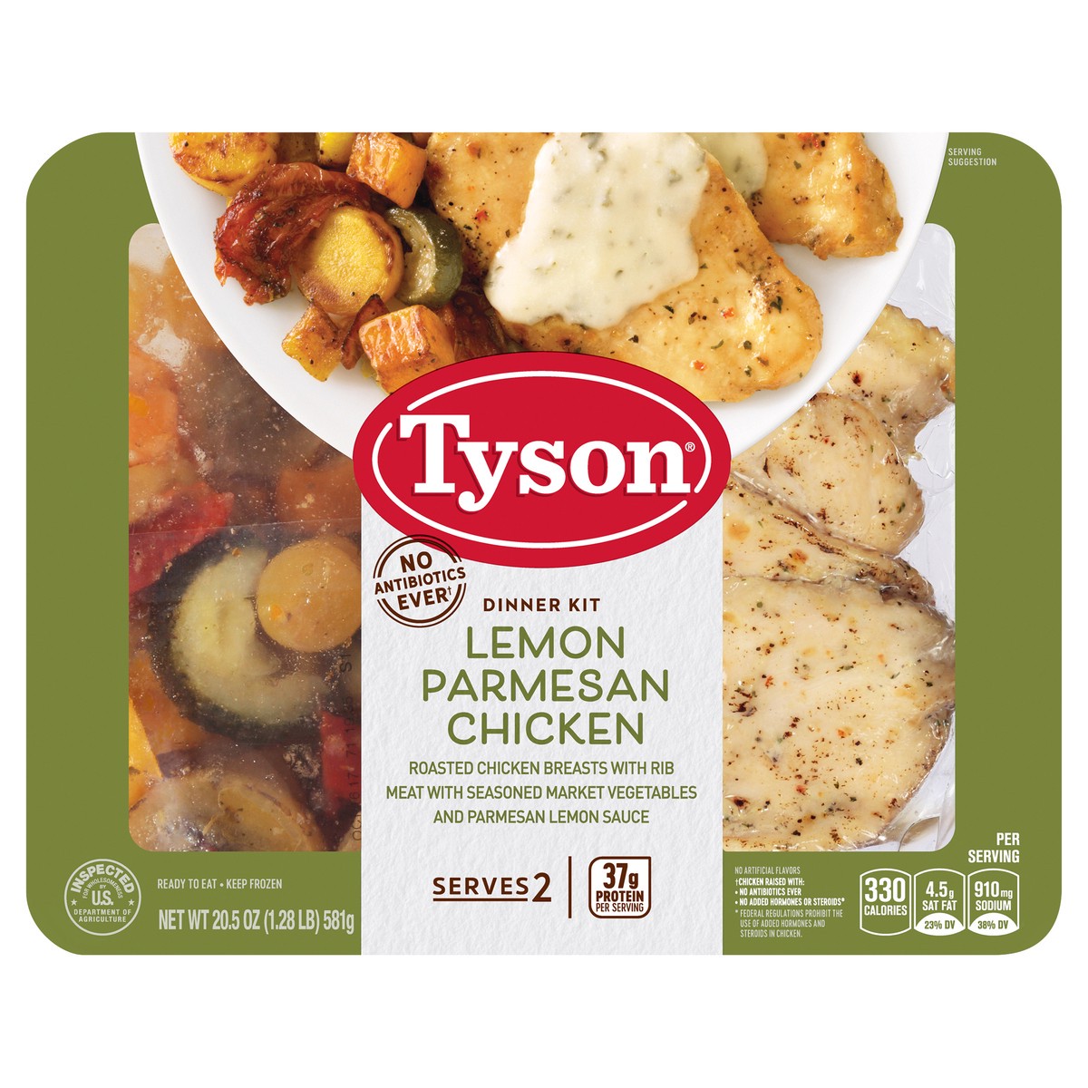 slide 5 of 7, Tyson Fully Cooked Lemon Parmesan Chicken Dinner Kit, 20.5 oz. (Frozen), 581.16 g