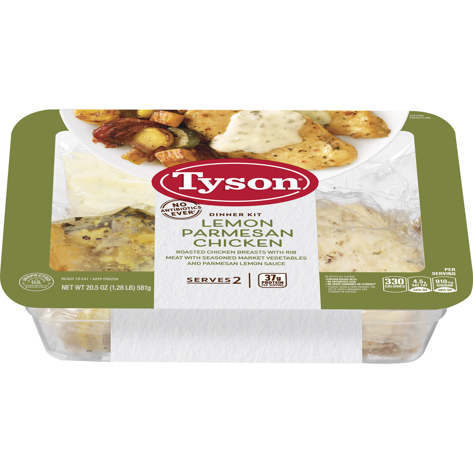 slide 1 of 7, Tyson Fully Cooked Lemon Parmesan Chicken Dinner Kit, 20.5 oz. (Frozen), 581.16 g