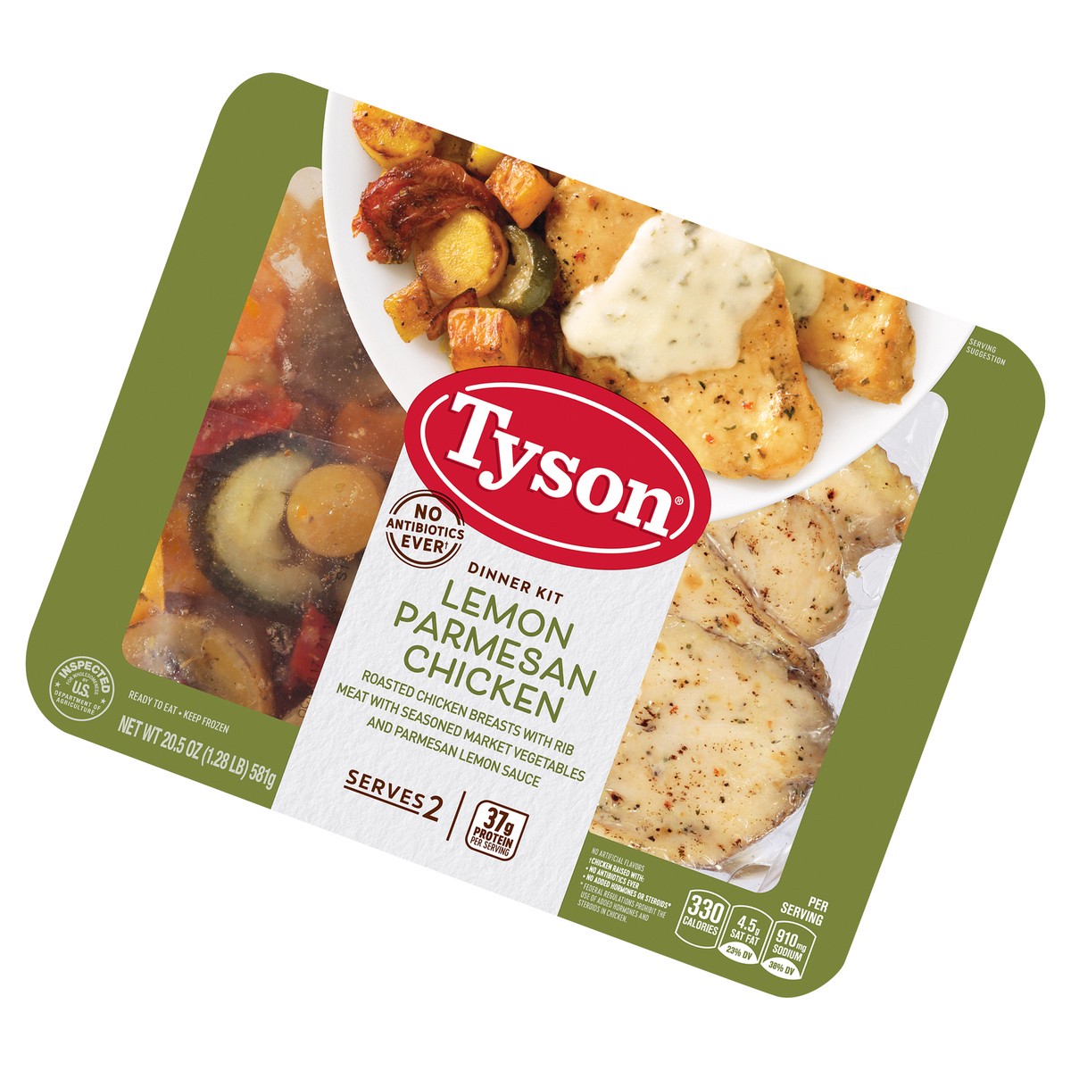 slide 2 of 7, Tyson Fully Cooked Lemon Parmesan Chicken Dinner Kit, 20.5 oz. (Frozen), 581.16 g