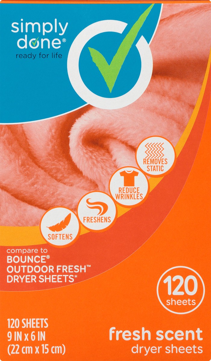 slide 13 of 16, Simply Done Fresh Scent Dryer Sheets 120 ea, 120 ct