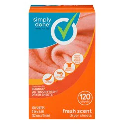 Simply Done Fresh Scent Dryer Sheets 120 ct