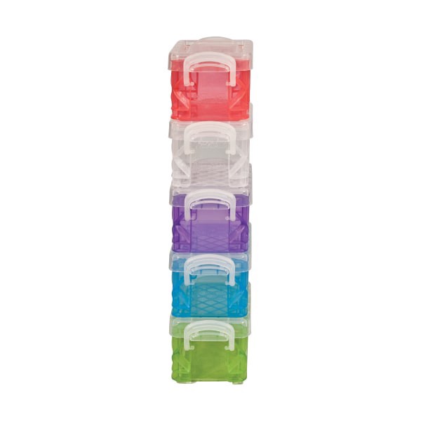slide 2 of 5, Super Stacker Pixie Storage Boxes, 9-1/2""H X 2-7/16""W X 3-1/4""D, Multicolor, Set Of 5 Boxes, 1 ct