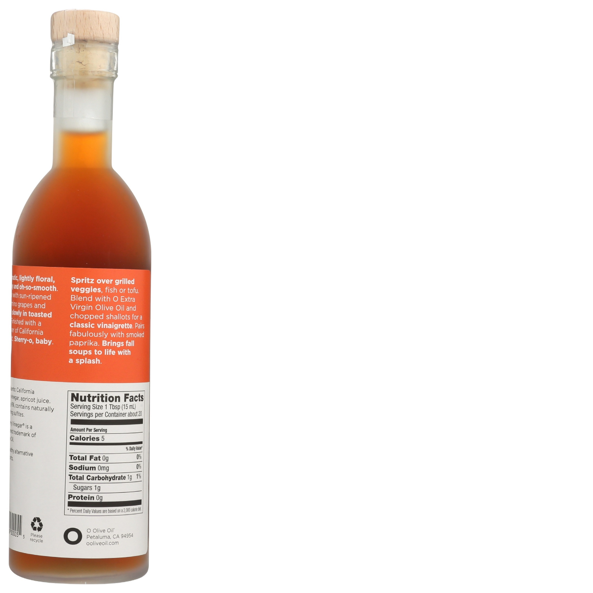 slide 2 of 2, O California Aged Sherry Vinegar 300ml (10.1oz) Glass, 10.1 fl oz