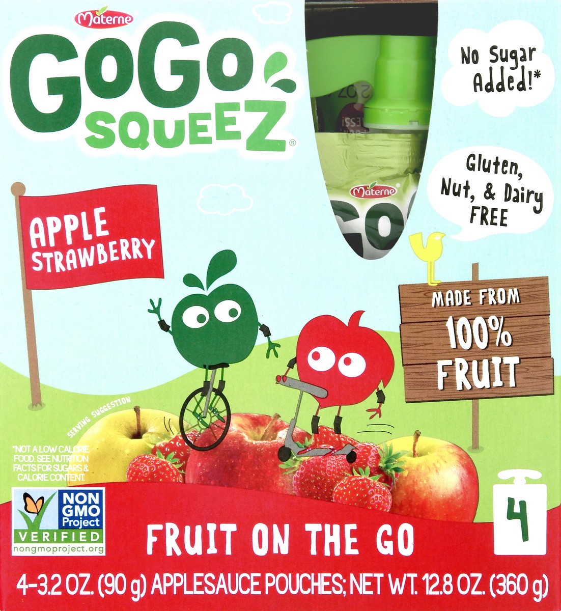 slide 3 of 13, GoGo squeeZ 4 Pack Fruit On The Go Apple Strawberry Baby Food 4.0 ea, 4 ct