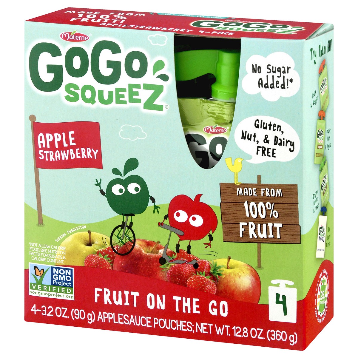 slide 5 of 13, GoGo squeeZ 4 Pack Fruit On The Go Apple Strawberry Baby Food 4.0 ea, 4 ct