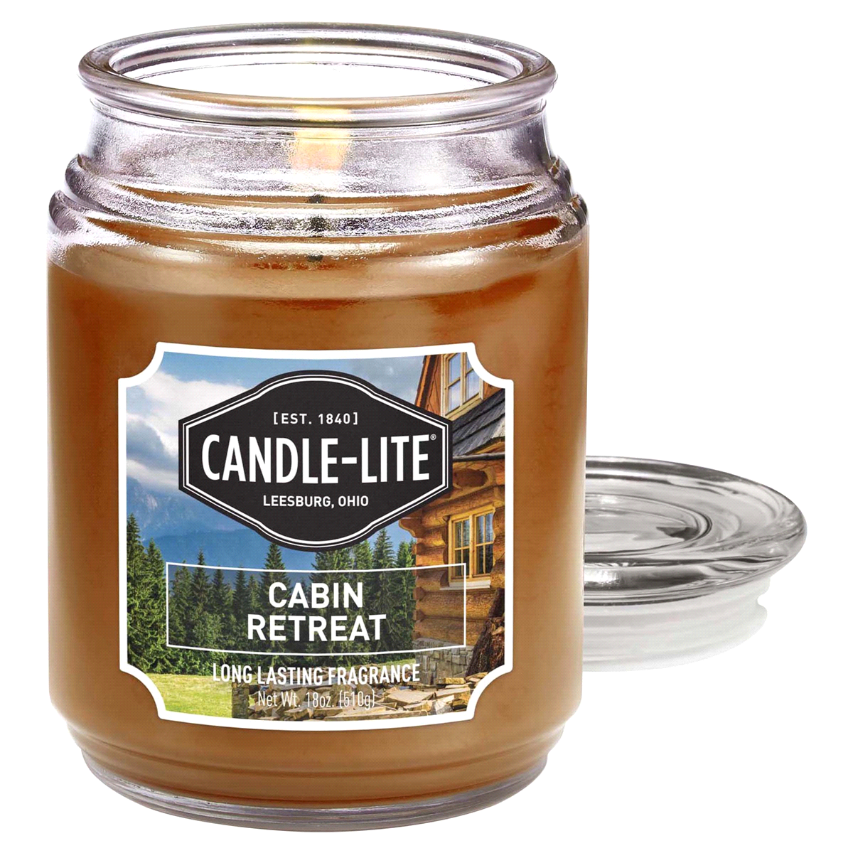 slide 1 of 1, Candle-Lite Company Cabin Retreat Decorative Jar Candle, 18 oz