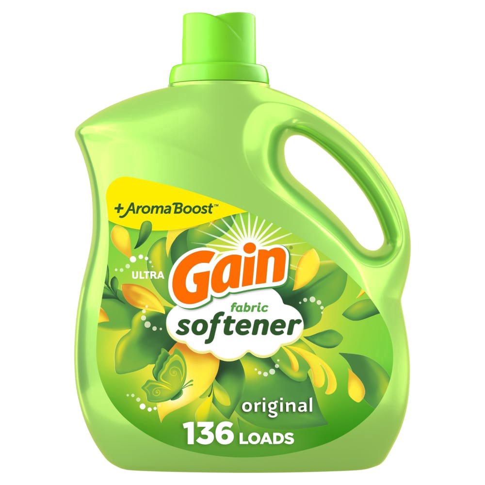 slide 1 of 6, Gain Liquid Fabric Softener, Original Scent, 100 FL OZ LIQ., 136 Loads, Smooth Touch - softness you can feel, 3.15 qt