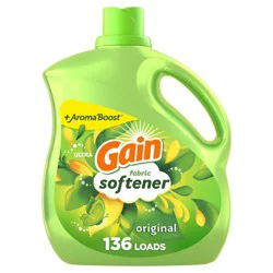 Gain Liquid Fabric Softener, Original Scent, 100 FL OZ LIQ., 136 Loads, Smooth Touch - softness you can feel
