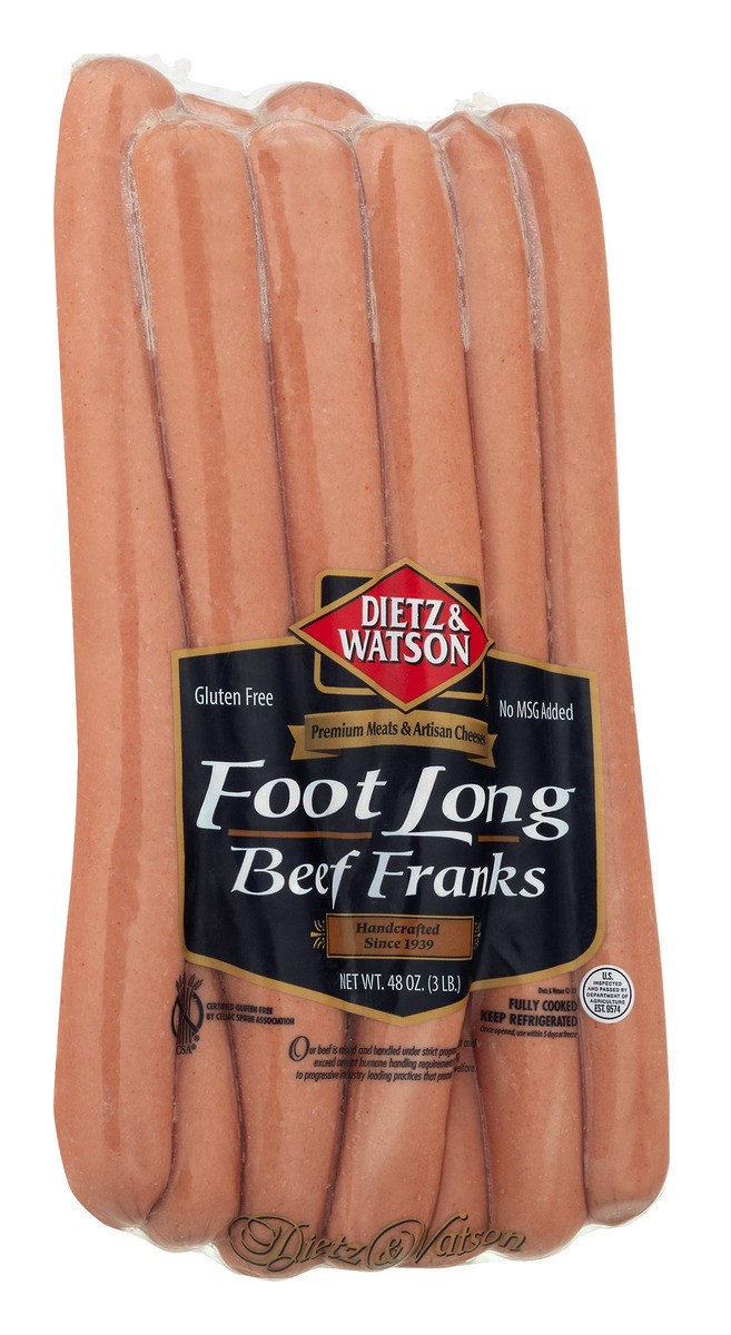 slide 2 of 11, Dietz & Watson Foot Long Beef Franks, 48 oz