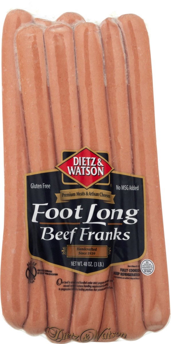 slide 10 of 11, Dietz & Watson Foot Long Beef Franks, 48 oz