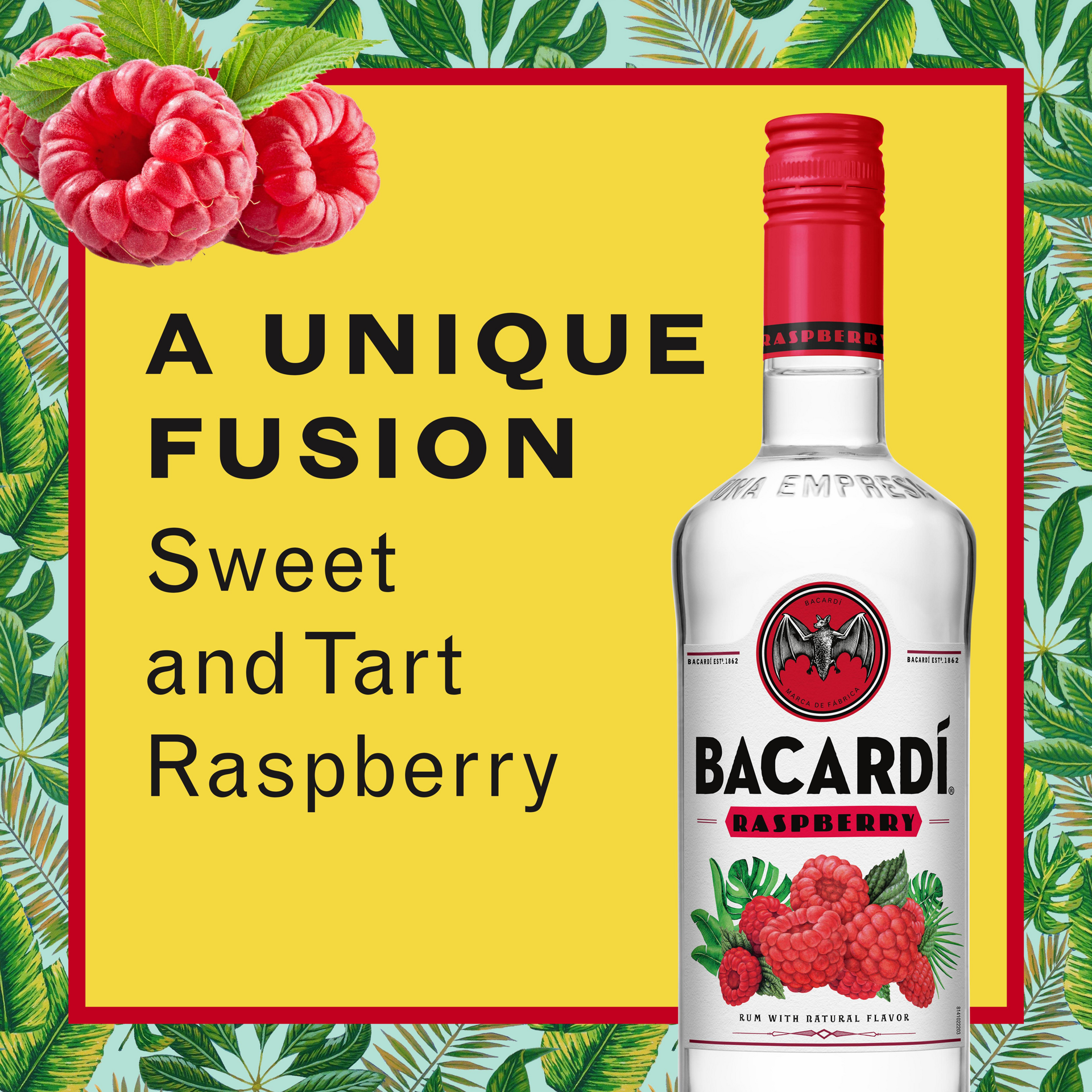 slide 3 of 5, Bacardí Bacardi Raspberry Rum, Gluten Free 35% 75Cl/750Ml, 750 ml