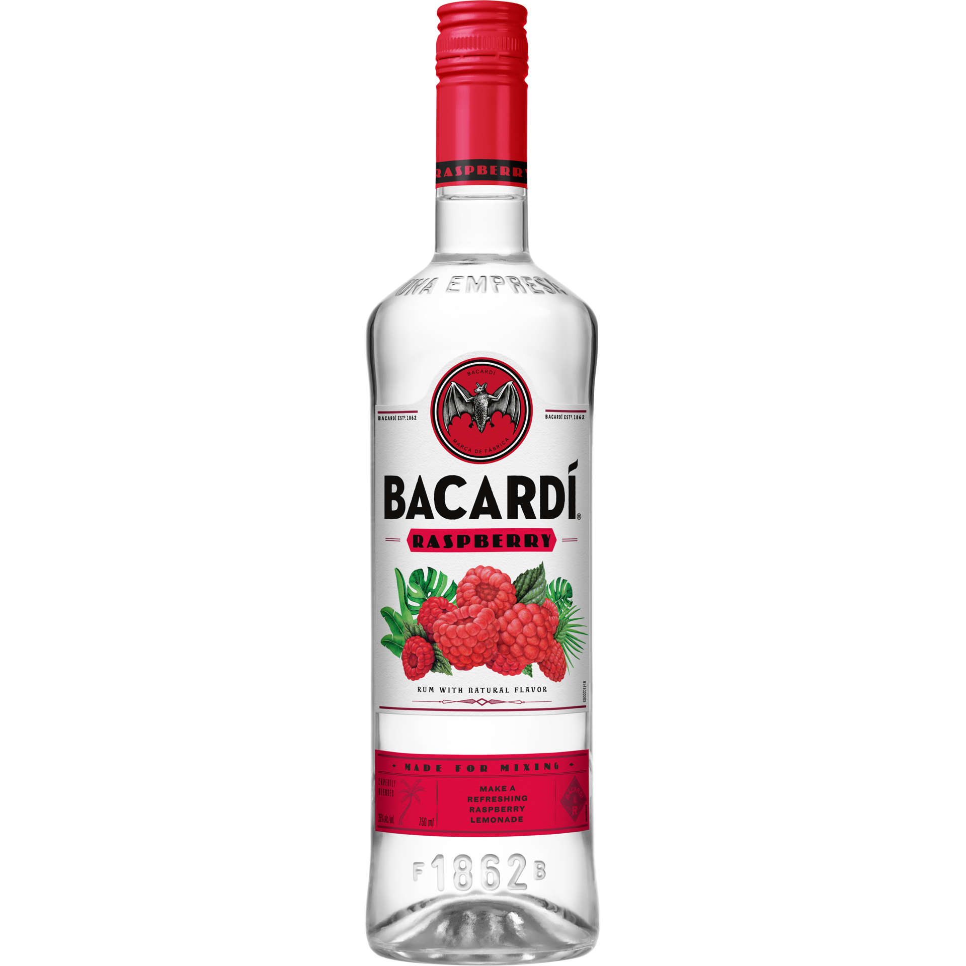 slide 1 of 5, Bacardí Bacardi Raspberry Rum, Gluten Free 35% 75Cl/750Ml, 750 ml