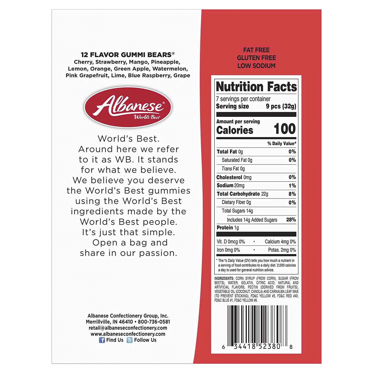 slide 2 of 2, Albanese World's Best 12 Flavor Gummi Bears 9 oz, 9 oz