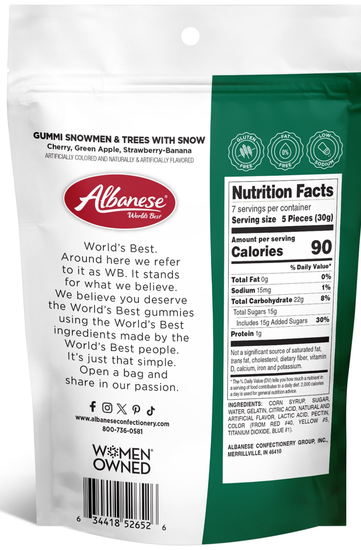 slide 2 of 2, Albanese Gummi Snowmen & Trees, 7.5 oz