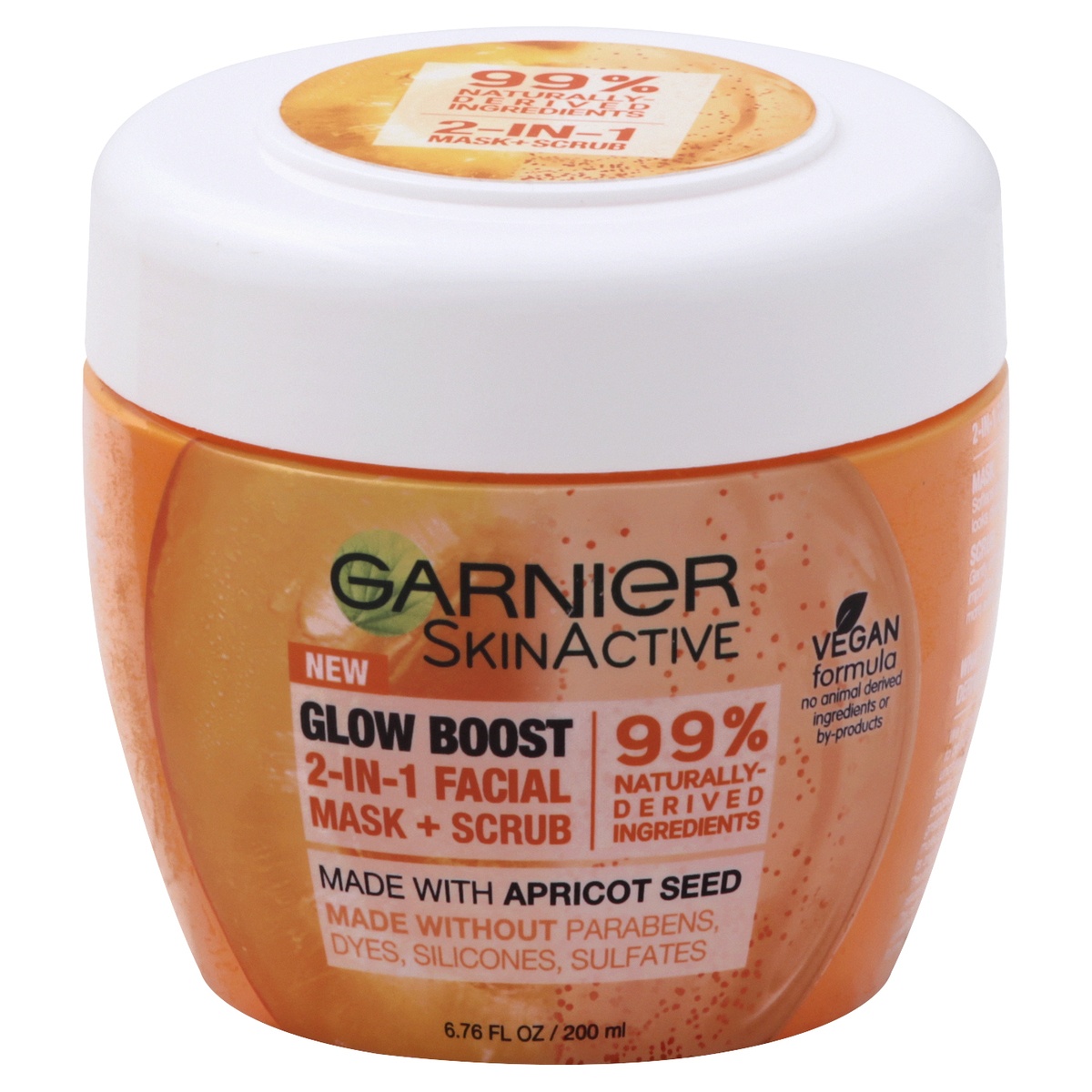 slide 1 of 2, Garnier Skinactive Glow Boost 2-In-1 Facial Mask and Scrub, 6.75 oz