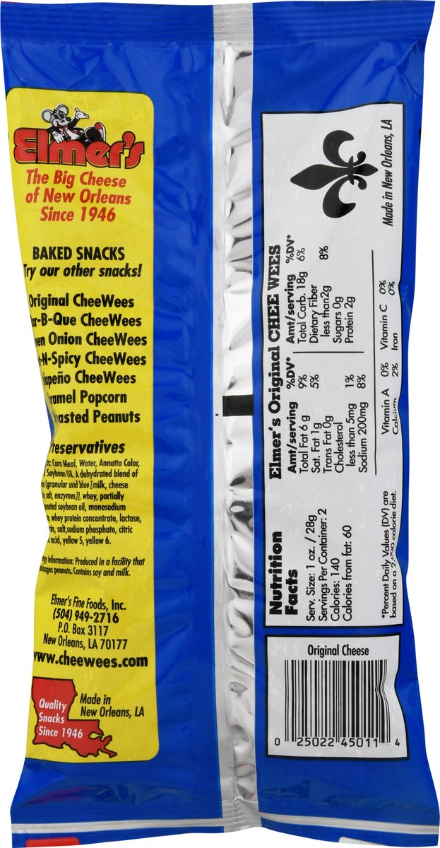 slide 4 of 14, Elmer's Chee Wees Original Cheese Curls 2.0 oz, 2 oz