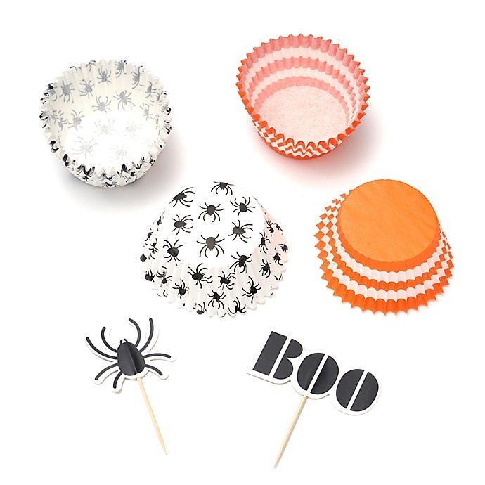 slide 3 of 3, Gartner Studios Boo" Spooky Spiders Cupcake Kit", 24 ct