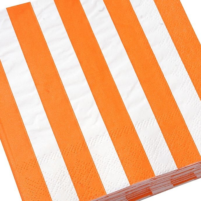 slide 3 of 3, Gartner Studios Orange Stripe Paper Cocktail Napkins, 40 ct