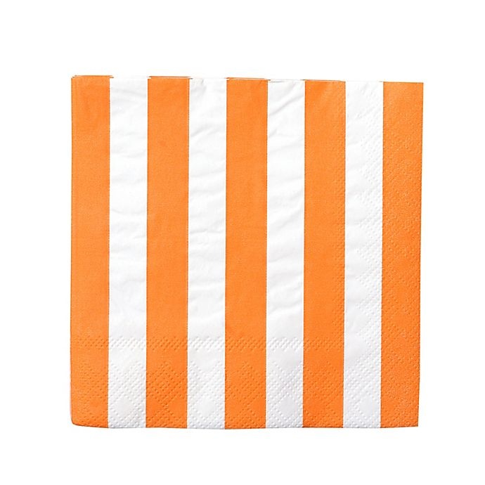 slide 1 of 3, Gartner Studios Orange Stripe Paper Cocktail Napkins, 40 ct