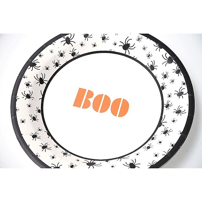 slide 3 of 3, Gartner Studios Boo" Spiders Paper Snack Plates", 10 ct