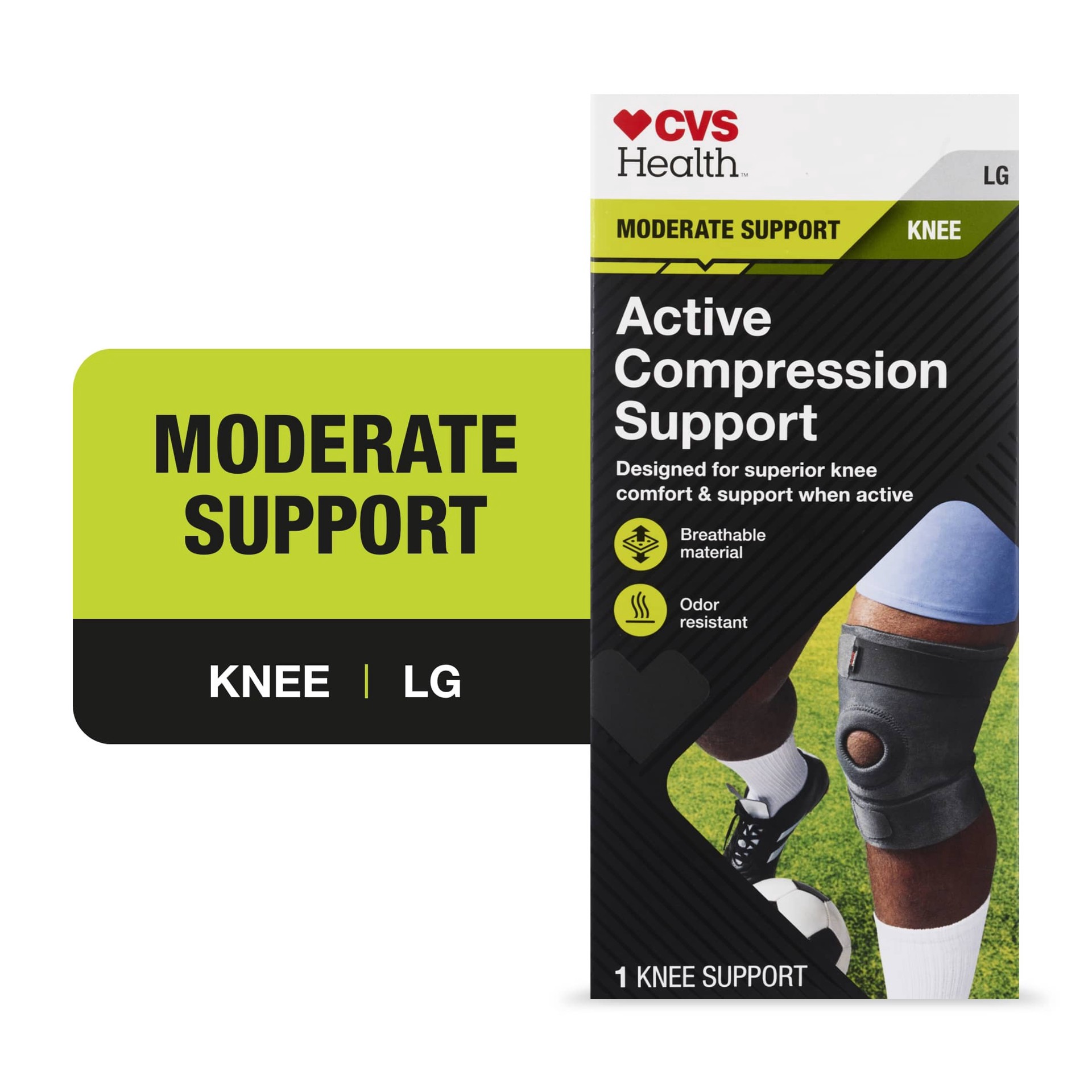 slide 1 of 1, CVS Health Knee Moderate Knee Active Compression Support, 1 ct
