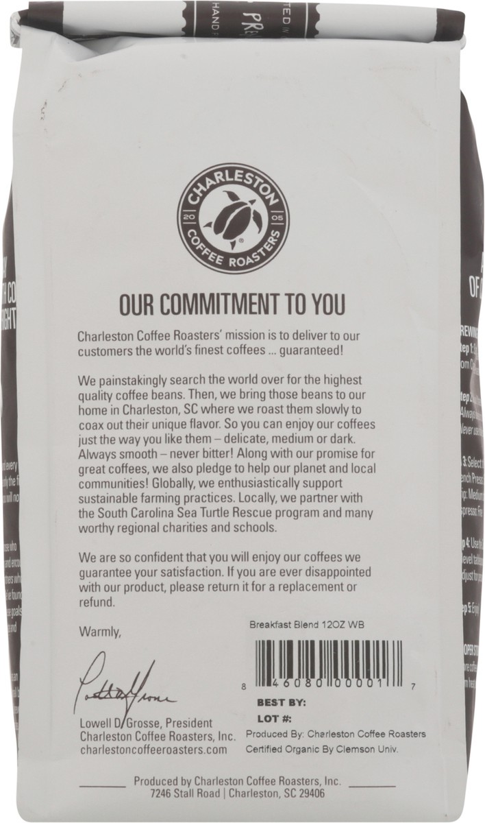 slide 11 of 11, Charleston Coffee Roasters Medium Roast Whole Bean Breakfast Blend Coffee 12 oz, 12 oz