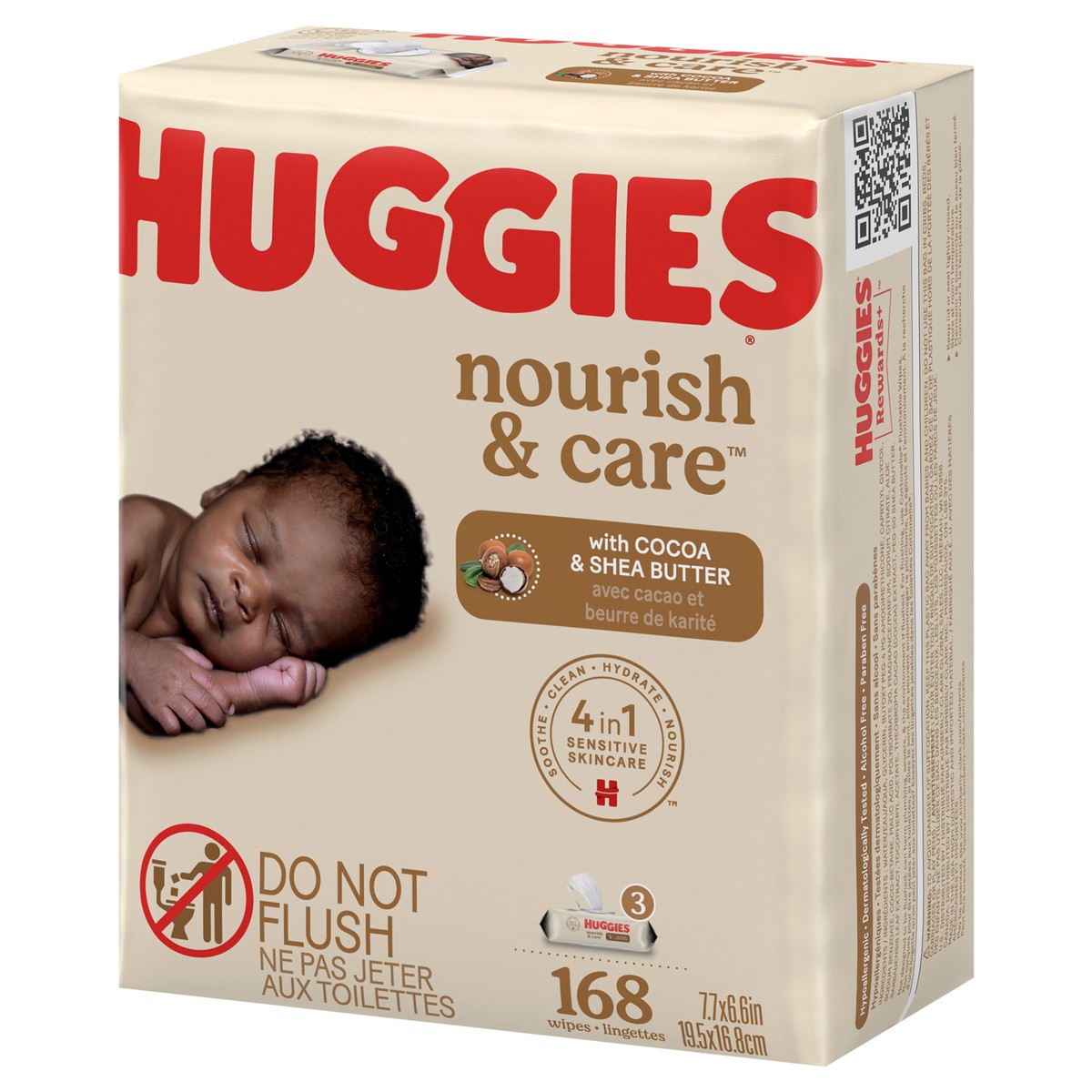 slide 3 of 7, Huggies Nourish & Care Scented Baby Wipes, 3 Flip-Top Packs (168 Wipes Total), 3 ct