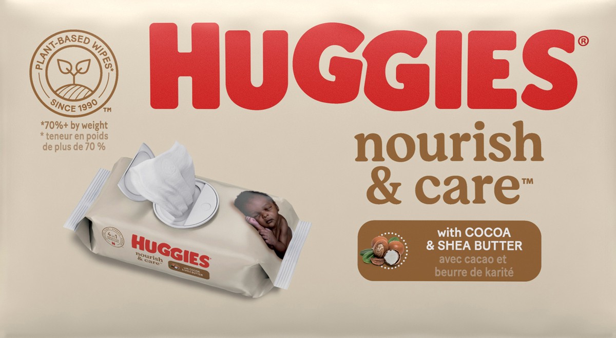 slide 7 of 7, Huggies Nourish & Care Scented Baby Wipes, 3 Flip-Top Packs (168 Wipes Total), 3 ct