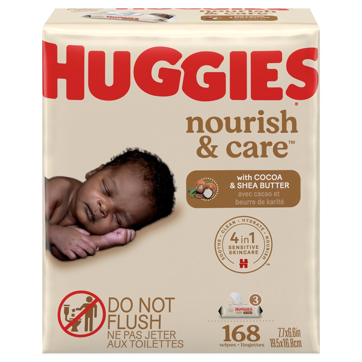 slide 1 of 7, Huggies Nourish & Care Scented Baby Wipes, 3 Flip-Top Packs (168 Wipes Total), 3 ct