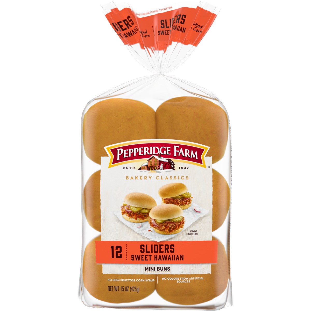 slide 1 of 6, Pepperidge Farm Sweet Hawaiian Slider Buns, 12-Pack Bag, 15 oz