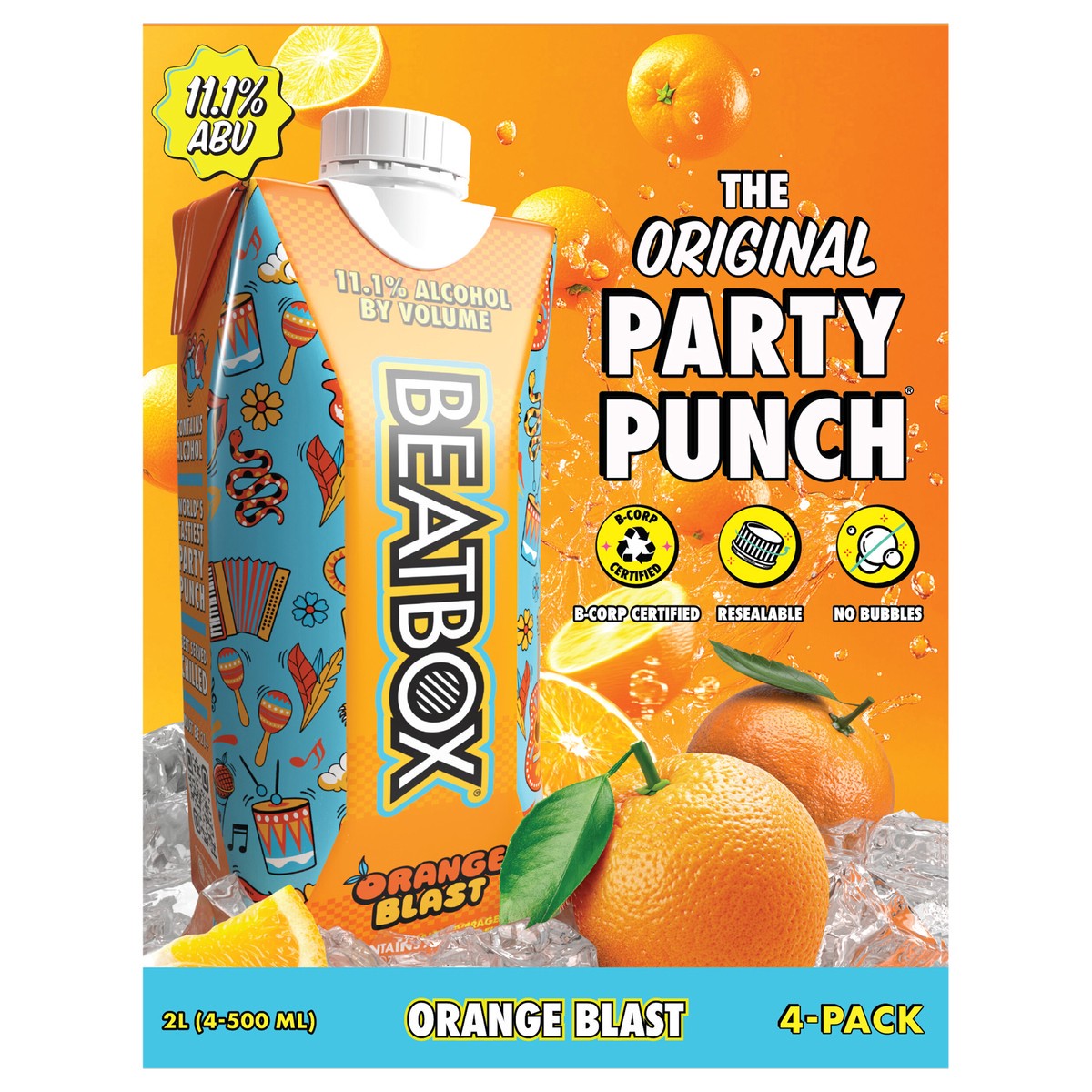 slide 1 of 9, BeatBox Orange Blast Malt Beverage 500 ml, 4 ct; 500 ml