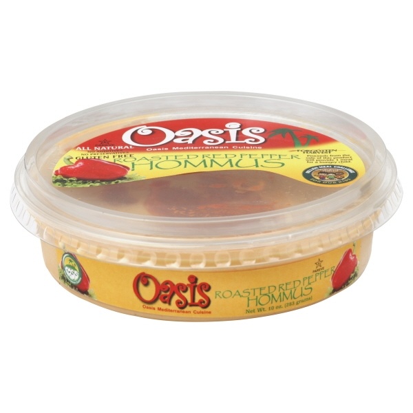 slide 1 of 1, Oasis Hummus, Roasted Red Pepper, Kosher, 10 oz
