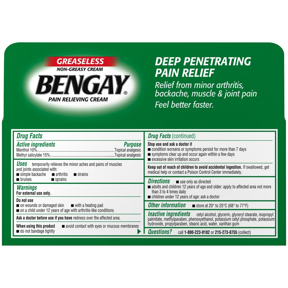 slide 5 of 6, BENGAY Greaseless BENGAY Pain Relieving Cream, 2 Oz, 2 oz