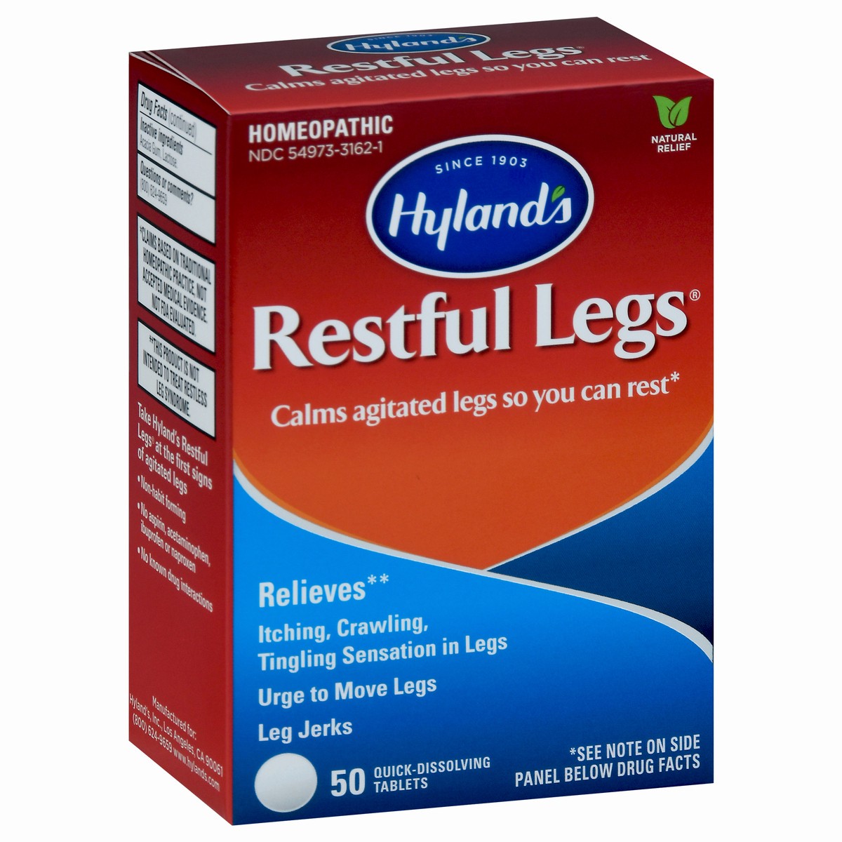 slide 8 of 12, Hyland's Restful Legs Homeopathic Quick-Dissolving Tablets 50 ea Box, 50 ct