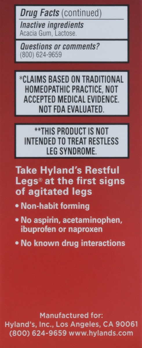 slide 10 of 12, Hyland's Restful Legs Homeopathic Quick-Dissolving Tablets 50 ea Box, 50 ct