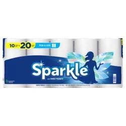 Sparkle Tear-A-Square Paper Towels, 10 Double Rolls