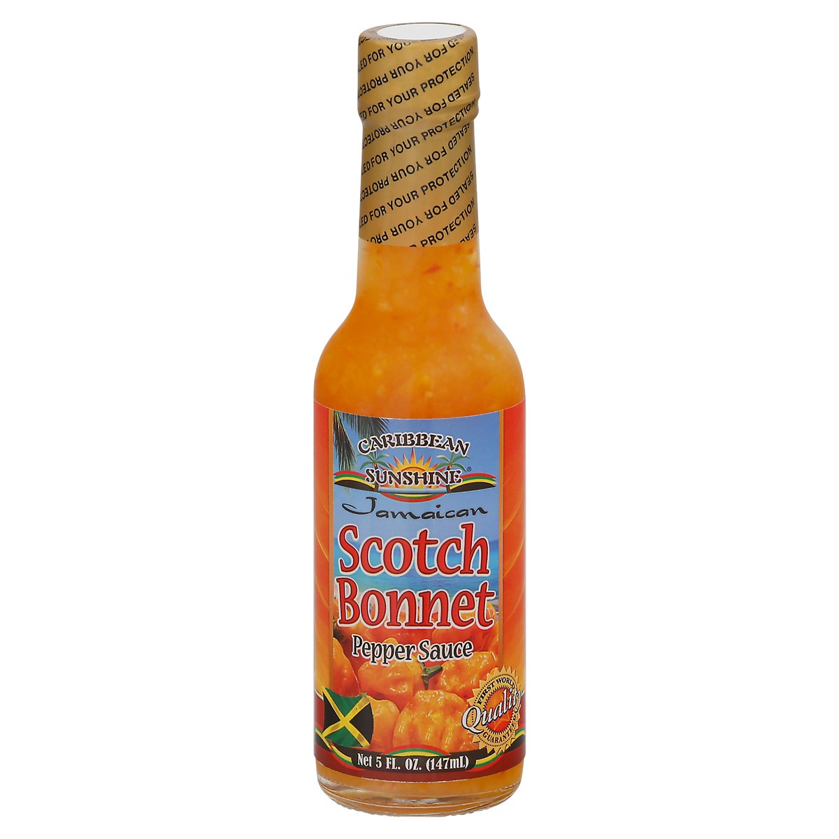 slide 1 of 9, Caribbean Sunshine Scotch Bonnet Pepper Sauce, 5 fl oz