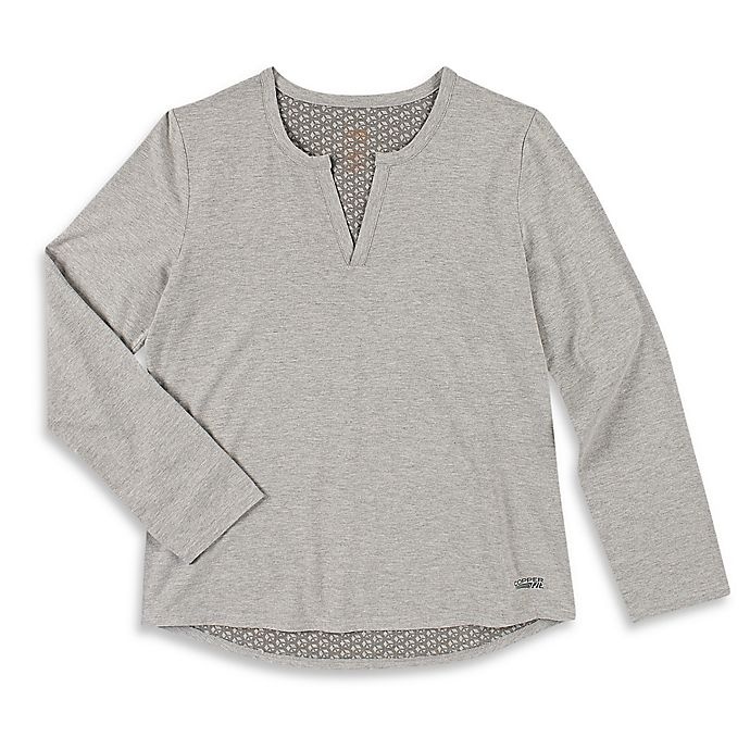 slide 3 of 3, Copper Fit Replenish Recovery Large/X-Large Mini Henley Sleep Shirt - Heather Grey, 1 ct