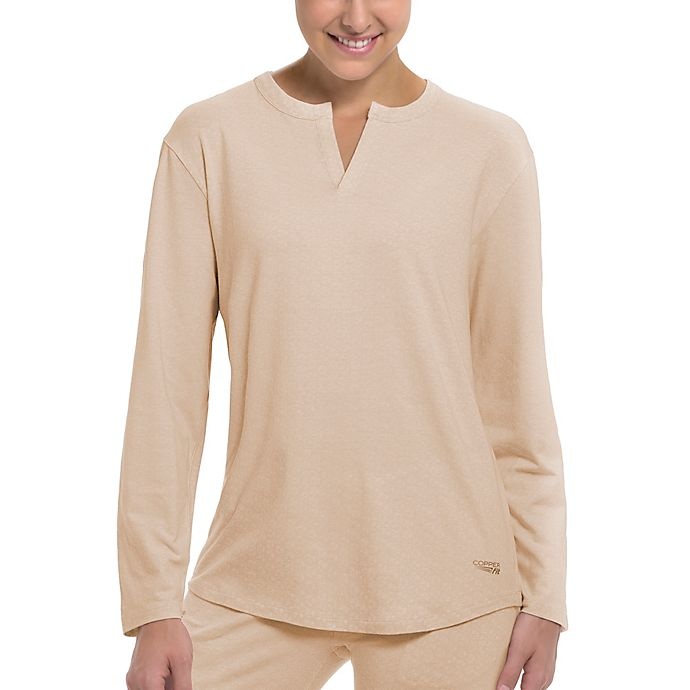 slide 3 of 3, Copper Fit Replenish Recovery Large/X-Large Mini Henley Sleep Shirt - Pink, 1 ct