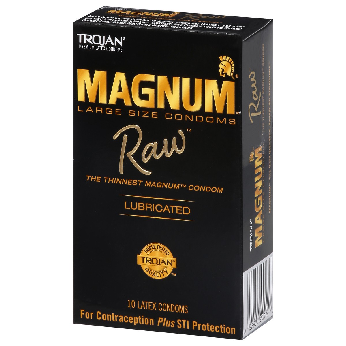 slide 2 of 9, Trojan Magnum Raw Lubricated Latex Condoms Large Size 10 ea, 10 ct