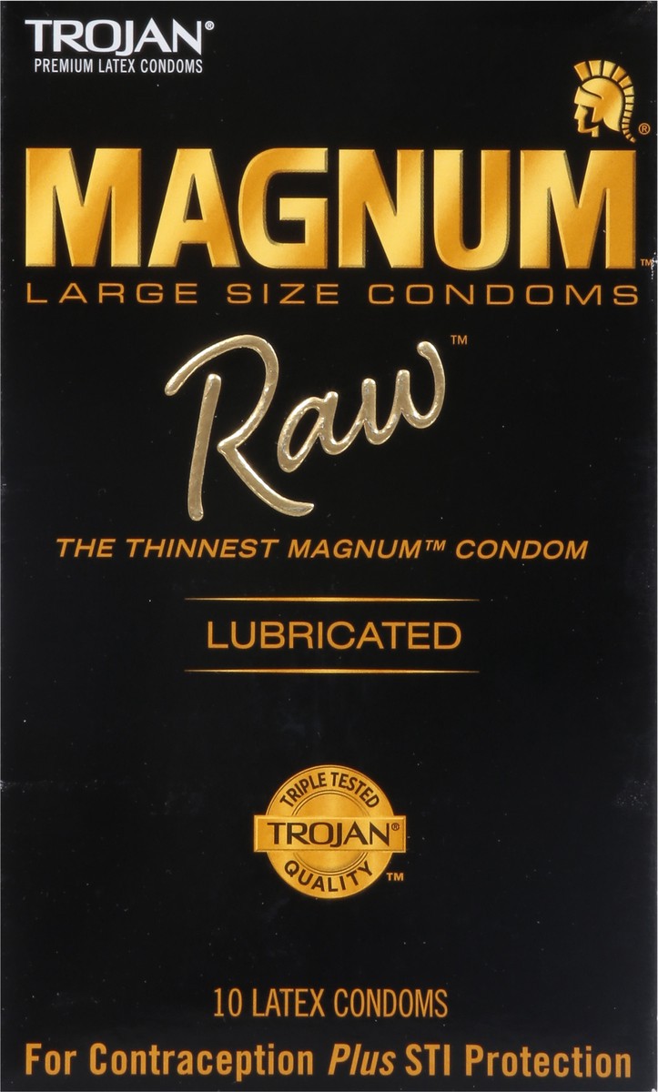 Trojan Magnum Raw Lubricated Latex Condoms Large Size 10 ea 10 ct | Shipt