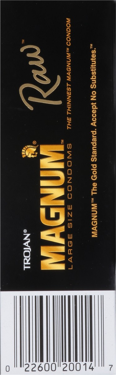 slide 5 of 9, Trojan Magnum Raw Lubricated Latex Condoms Large Size 10 ea, 10 ct