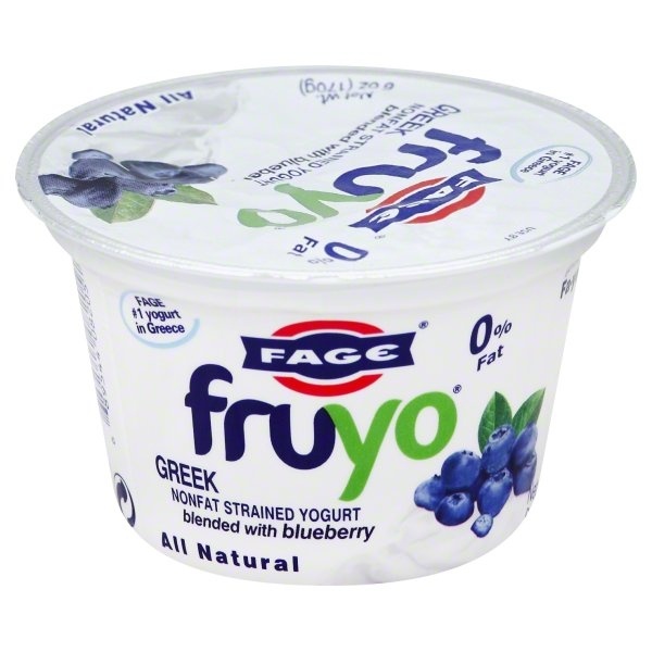 slide 1 of 1, Fage Usa Dairy Industry Inc Fage Fruyo Greek Nonfat Strained Yogurt Blended With Blueberry, 6 oz