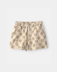 Oshkosh Baby Boy Cactus Checkered Drawstring Shorts - Beige Beige 12M